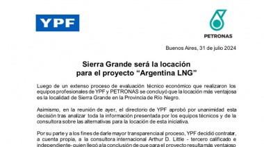 Ya es oficial: YPF y Petronas confirmaron que la Planta de GNL se hará en Sierra Grande